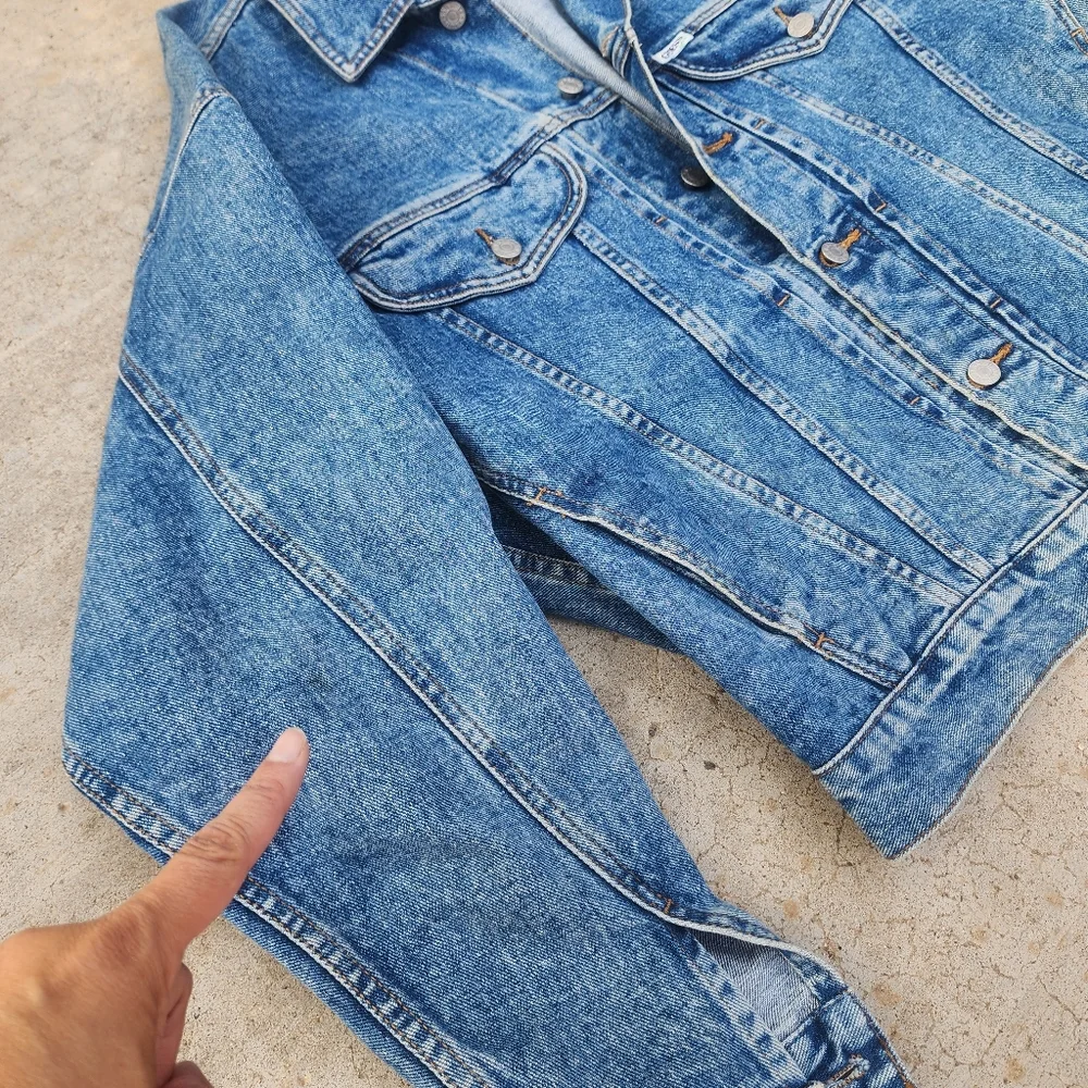 90s‎ GUESS USA by George Marciano Green Label Medium Wash Jean Trucker Jacket M